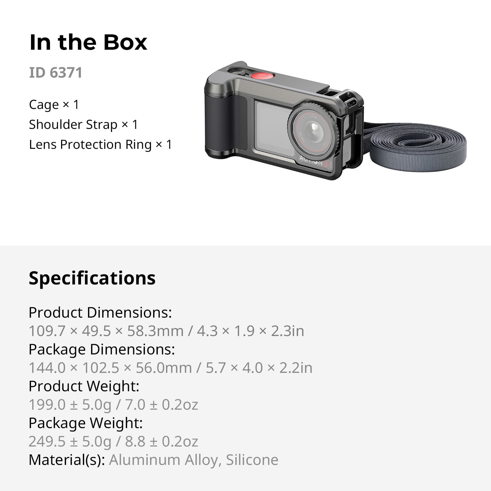 SmallRig 6371 - Cage protettivo con impugnatura per DJI Osmo Action 5 Pro / 4 / 3 - immagine 3