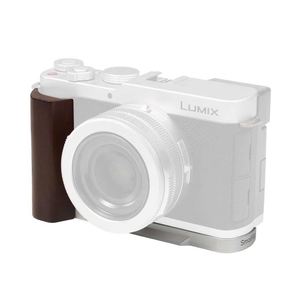 SmallRig 5943 - Impugnatura a L in legno per Panasonic LUMIX L10 (Argento)