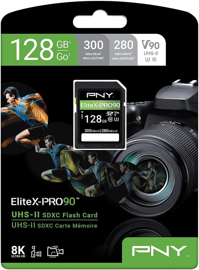 PNY Scheda di Memoria Flash SD 128GB EliteX-PRO 90 Classe 10 U3 V90 UHS-II - immagine 2