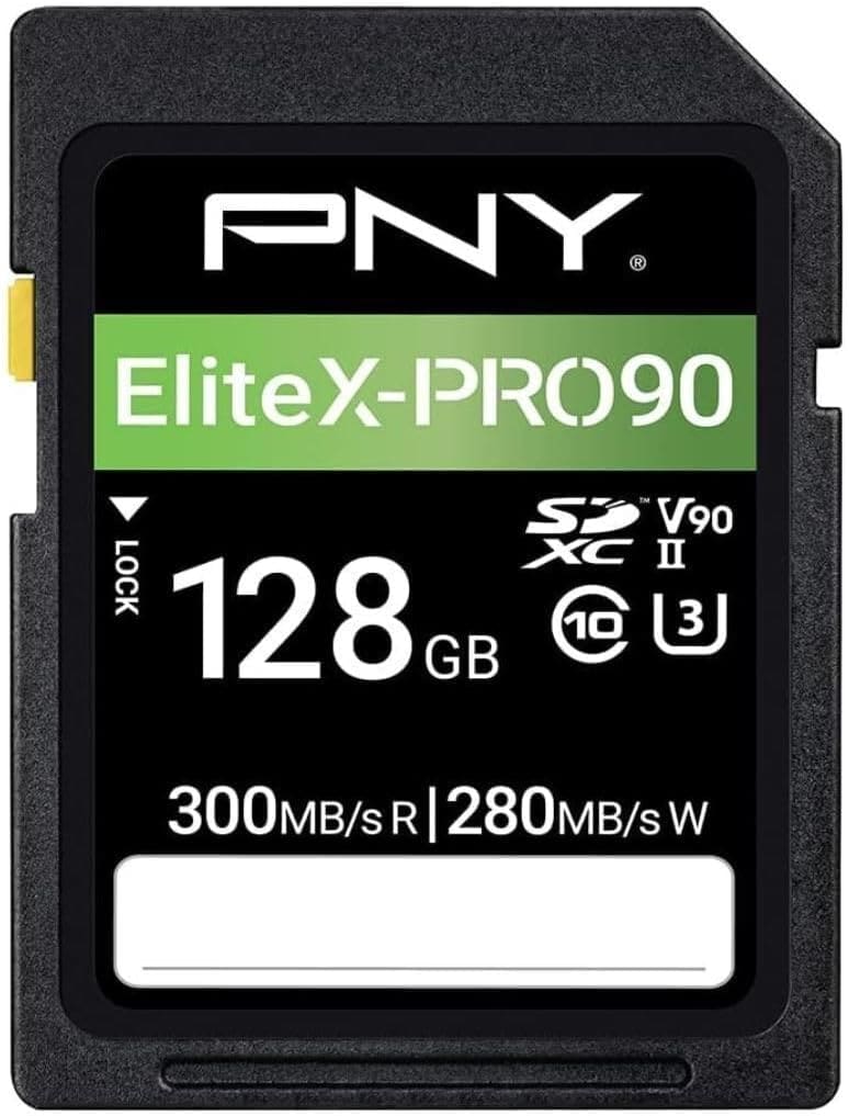 PNY Scheda di Memoria Flash SD 128GB EliteX-PRO 90 Classe 10 U3 V90 UHS-II