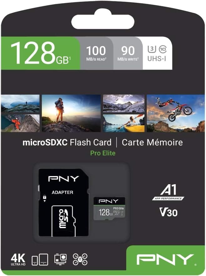 PNY Pro Elite microSDXC card 128GB Class 10 UHS-I U3 100MB/s A1 V30 - immagine 4