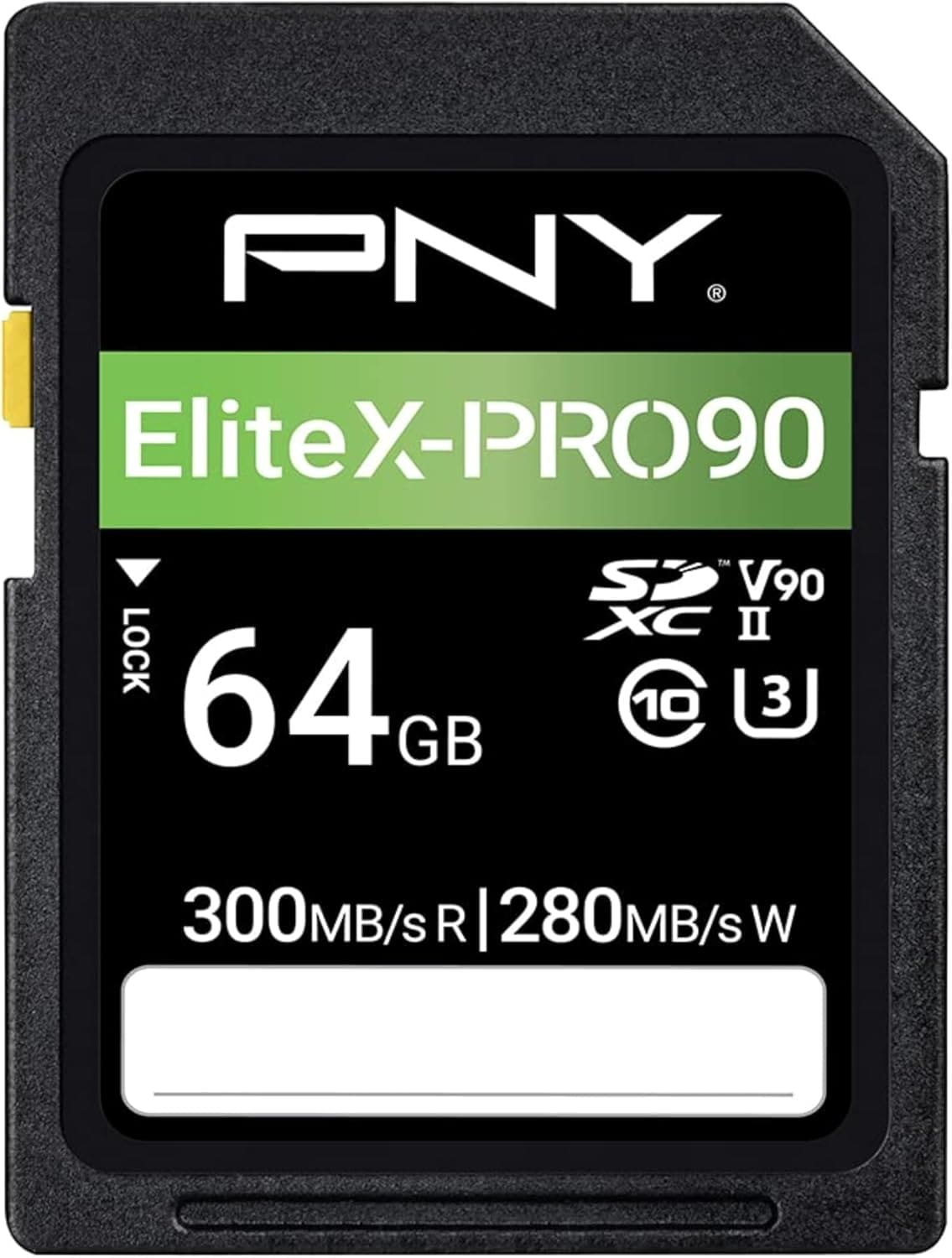 PNY Scheda di Memoria Flash SD 64GB EliteX-PRO 90 Classe 10 U3 V90 UHS-II