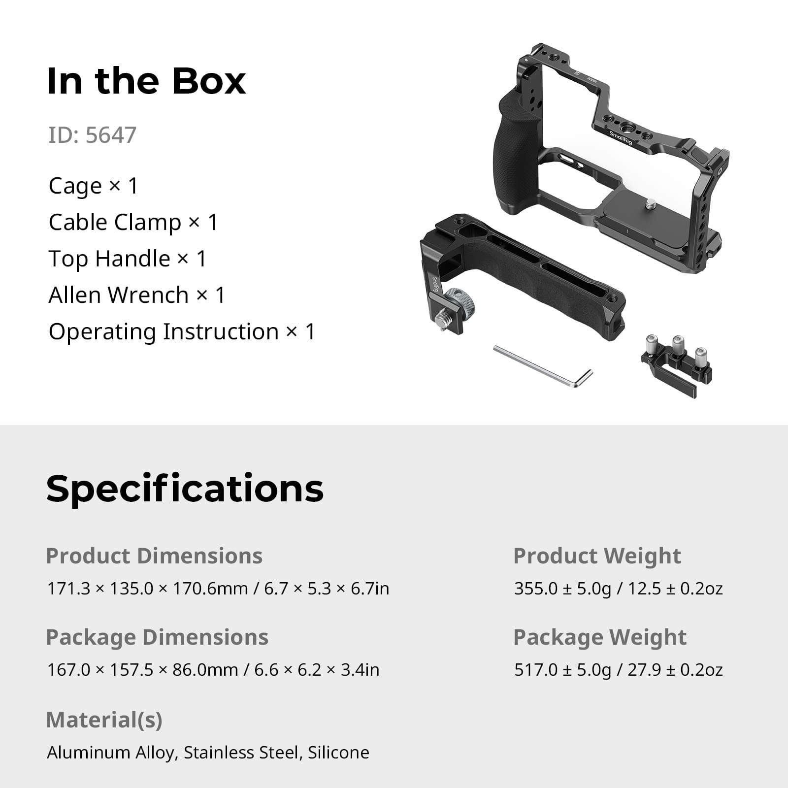 SmallRig 5647 cage kit completo con maniglia per Nikon ZR - immagine 2